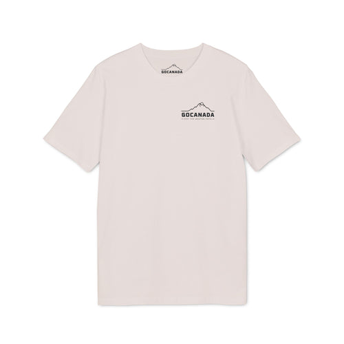 GoCanada Mountain Badge T-shirt | Outdoor Adventure Tee, Forest Emblem (Light Colors)